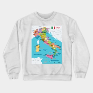 Administrative map of Italy Crewneck Sweatshirt